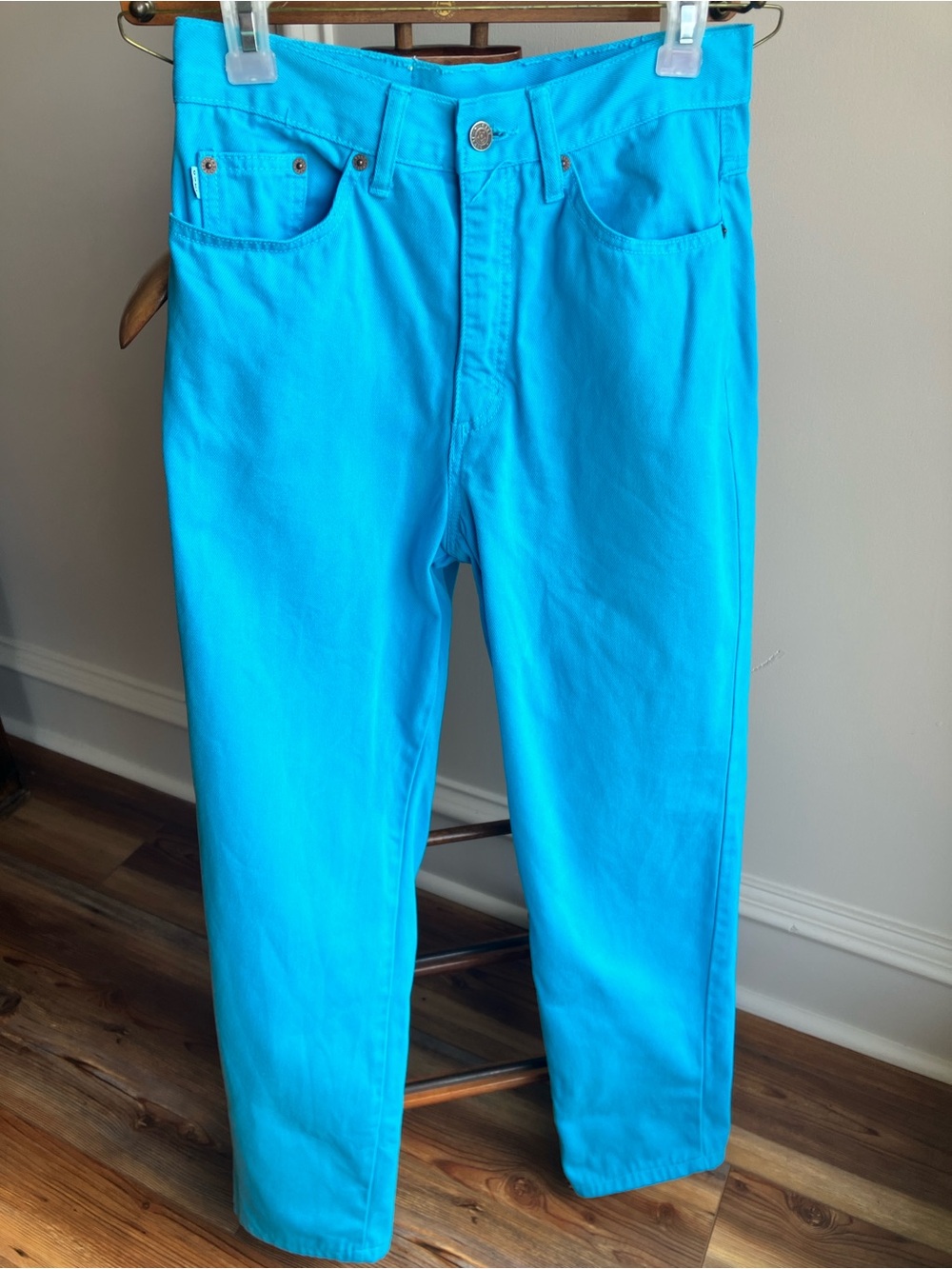 Vintage City Jeans USA Turquoise High Rise Tapered Jeans Womens 27 in waist